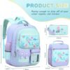 3PCS School Backpack for Girls, Kids Backpack for Girls with Lunch Box Pencil Case, Cute Kawaii Mermaid Backpack for Girls, Schoolbag Bookbag for Kindergarten Elementary Middle High School - Image 2