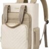 LOVEVOOK Laptop Backpack for Women, 15.6 Inch Work Business Travel Backpack, Fation Teacher Doctor Nurse Backpack Purse, Waterproof Cute Backpack, Khaki-Beige
