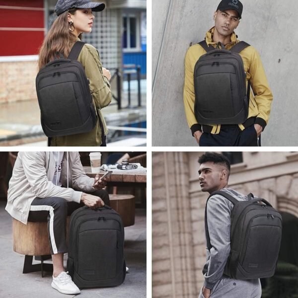 Monsdle Travel Laptop Backpack Anti Theft Backpacks with USB Charging Port, Travel Business Work Bag 15.6 Inch College Computer Bag for Men Women, Black - Image 2