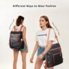 MEEJUNE Large Leather Backpack for Women Backpack Purse with Luggage Strap Crossdody Bag Travel Fashion Backpack Designer Ladies Shoulder bag with Adjustable Strap - Image 7