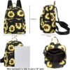 LEDAOU Mini Backpack Girls Cute Small Backpack Purse for Women Teens Kids School Travel Shoulder Purse Bag (Black Sunflower, 1 Pcs) - Image 2