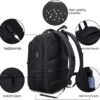 Monsdle Travel Laptop Backpack Anti Theft Backpacks with USB Charging Port, Travel Business Work Bag 15.6 Inch College Computer Bag for Men Women, Black - Image 5