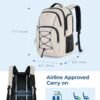 BAGSMART Travel Laptop Backpack, 15.6 inch Anti Theft Laptop Backpack With USB Charger Hole, Water Resistant College bookbag for Women Men, Casual Daily Backpack for travel, Beige - Image 8