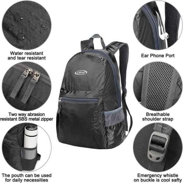 G4Free 20L Lightweight Packable Backpack Travel Hiking Daypack Foldable Backpack for Men Women - Image 4