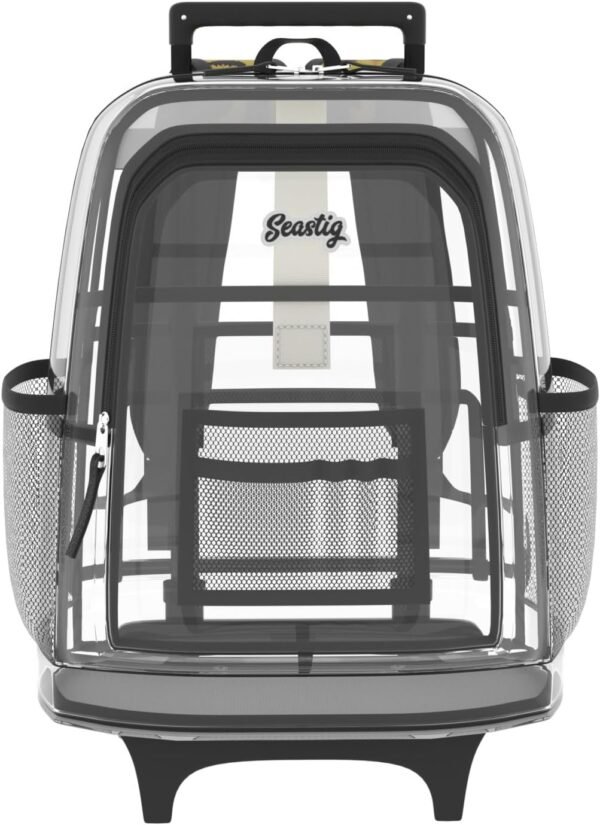 seastig Clear Backpack Rolling Backpack for Kids 18in Double Handle Wheeled Backpack Children Luggage for School, Travel