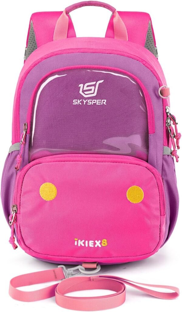 SKYSPER Small Toddler Backpack with Safety Anti-lost Leash Kids Travel Daypack for Preschool Kindergarten for Boys Girls