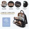 Laptop Backpack Women,15.6 Inch Teacher Backpack Laptop Bag with Laptop Compartment,Waterproof Daypack for Work Travel，Black - Image 2