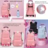 Rolling Backpack,Backpack with Wheels,Kids Roller Backpack for Girls Boys Travel Bag on Wheels Kids Trolley School Bag,Blue - Image 6