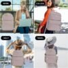 EMPSIGN Laptop Backpack Purse for Women and Men with USB Charging Port, 15.6 Inch Travel Water Resistant Quilted Backpack, High-Capacity 30L Work Business Computer Backpack, Quilted Grey Pink - Image 7