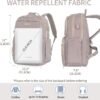 EMPSIGN Laptop Backpack Purse for Women and Men with USB Charging Port, 15.6 Inch Travel Water Resistant Quilted Backpack, High-Capacity 30L Work Business Computer Backpack, Quilted Grey Pink - Image 2