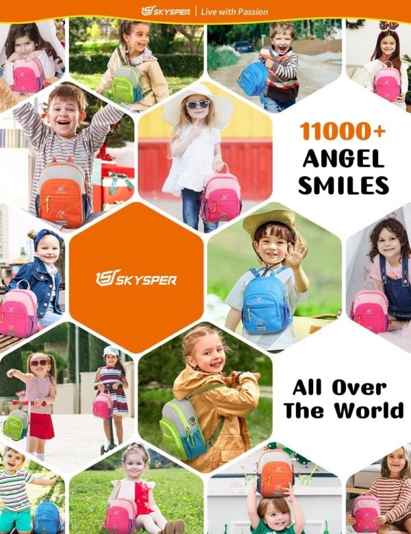 SKYSPER Toddler Backpack - Cute Kids Backpack Travel Preschool Bag Mini Girl Backpacks Small Kindergarten, 2 Year Old Boys and Girls - Image 7
