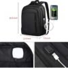 Monsdle Travel Laptop Backpack Anti Theft Backpacks with USB Charging Port, Travel Business Work Bag 15.6 Inch College Computer Bag for Men Women, Black - Image 3