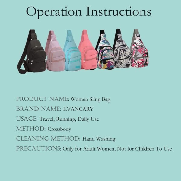 EVANCARY Small Sling Bag for Women Men, Sling Backpack Chest Daypack Crossbody Backpack for Travel Sports Running Hiking - Image 8