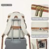 LOVEVOOK Travel Backpack Women, Flight Approved Carry On with 17.3inch Laptop Compartment, Personal Item with 3 Packing Cubes, Perfect for College, Hiking, Overnight - Beige - Image 7
