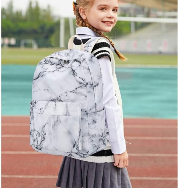Backpack for Teen Girls Womens School Backpack Laptop Bookbags Travel Casual Rucksack Daypacks (Marble) One_Size - Image 5