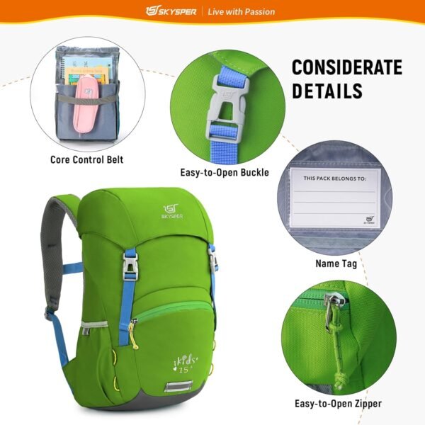 SKYSPER Kids Backpack for Boys Girls Lightweight Travel Daypack Elementary Student Rucksack Outdoor Primary School Bag - Image 4