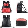 Cute Red Backpack for Girl Bowknot Polka Dot Mini Mouse Leather Backpacks for Toddler Little Girl Backpack Kids Small Travel Backpack Convertible Shoulder Bag Purse for Women Children Daypack - Image 6