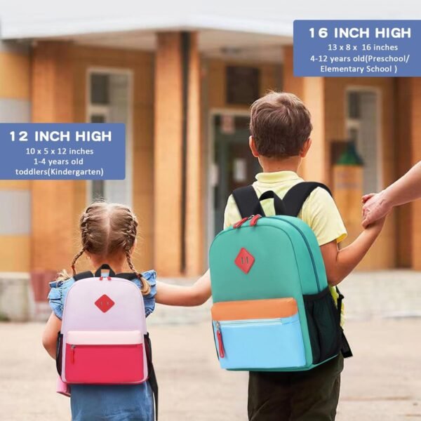 Kids Backpack, 16'' Lightweight School Backpack for Boys Girls,Casual Bookbag for Primary Elementary Middle School,Age 5-14,Lake Green and Blue,Large Size - Image 2