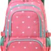 BLUEFAIRY Lightweight Water Resistant Backpack for Girls, Pink, 5-9 Years, Laptop Compartment, Adjustable Shoulder Straps, Breathable Mesh