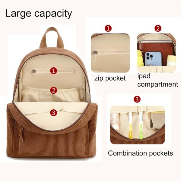 LEDAOU Mini Backpack Set Fashion bookbags with Purse Pencil Case Backpack Wallet Set for Women Teens School Travel Bag - Image 5