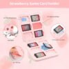 GLDRAM Pink Strawberry Travel Bag for Nintendo Switch/OLED/Lite, Cute Carrying Case Portable Sling Shoulder Bag Accessories Bundle for Switch with Game Card Case Holder & 2 Thumb Grip Caps for Girls - Image 4