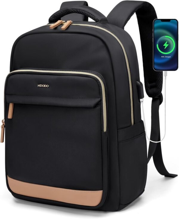 Laptop Backpack for Women,Travel Backpack with Laptop Compartment,Casual Daypack College Bookbag Computer Work Backpack, Black