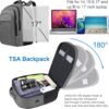 Naukay Carry on Backpack, Travel Laptop Backpack, TSA 17.3 Inch Extra Large Laptop Backpack for Women Men, Water Resistant Business Backpack Backpack with USB Charging Port, Grey - Image 4