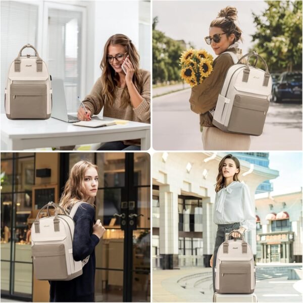 LOVEVOOK Laptop Backpack for Women 15.6 Inch,Cute Backpack Laptop Bag with USB Port,Waterproof Travel Backpack Purse Teacher Nurse Bag Fashion Computer Bag for Work - Image 7
