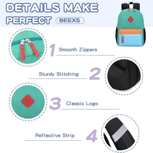 Kids Backpack, 16'' Lightweight School Backpack for Boys Girls,Casual Bookbag for Primary Elementary Middle School,Age 5-14,Lake Green and Blue,Large Size - Image 7