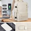VGCUB Large Travel Backpack Bag for Women Men,Carry on Backpack,17 Inch Laptop Business Work Waterproof Backpack with Laptop Compartment,Person Item Flight Approved,Mochila de Viaje,White Large - Image 3