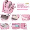 Kids Backpack, Kawaii Printed Girls Bookbags for Preschool, Lightweight School Backpack for Primary and Elementary and Kindergarten, Waterproof Teen Backpacks, Pink/Rainbow - Image 6