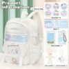 17.7inch Cinnamonro Backpack - Cute Anime Student Schoolbag with 10PCS Accessories Teenage Lightweight Waterproof Backpack for School Camping Travel Bag for Kids New Semester Gifts - Image 3