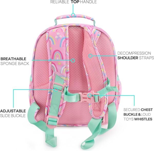 mibasies Girls Backpack for Elementary School, Backpack for Girls 5-8, Lightweight Kids Backpacks for Girls（Rainbow） - Image 4