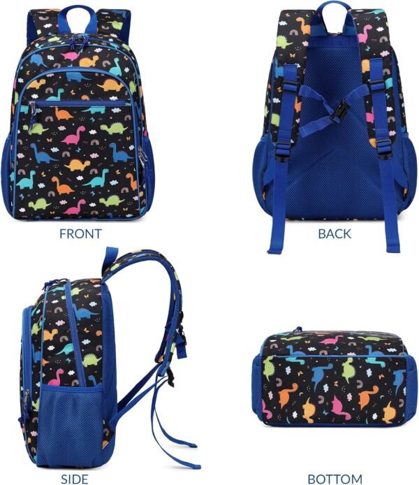 Kids Backpack for Kindergarten Preschool Boys Backpack Kids School Bags Child Lightweight Elementary School Bookbags Cute Gifts Dinosaur Blue Black - Image 3