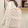 School Backpack for Teen Girls Bookbags Elementary High School Corduroy Laptop Bags Women Travel Daypacks (Strawberry Beige) - Image 7