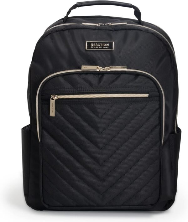 Kenneth Cole REACTION Women's Chelsea Chevron 15" Laptop and Tablet Backpack, Black - Image 2