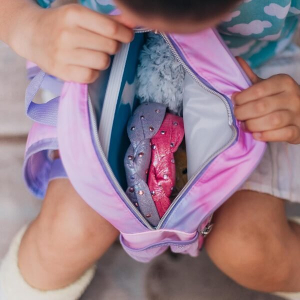 FROG SAC Mini Toddler School Backpack for Girls, Pink Preschool Kids Backpacks, Small Daycare School Bookbag, Tie Dye Glitter Little Girl Travel Back Pack Bag (LOVE - Tie Dye) - Image 9