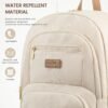 LOVEVOOK Travel Laptop Backpack for Women, Waterproof Work Backpack Fits 15.6 Inch Laptop, Large Computer Backpack for College, Beige - Image 5
