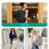 BAGSMART College Laptop Backpack, Large Opening Travel Backpack for Women,TSA Approved Personal Item, Outdoor Backpack for 15.6 Inch Laptop, Water-Resistant Casual Daypack, Beige - Image 2