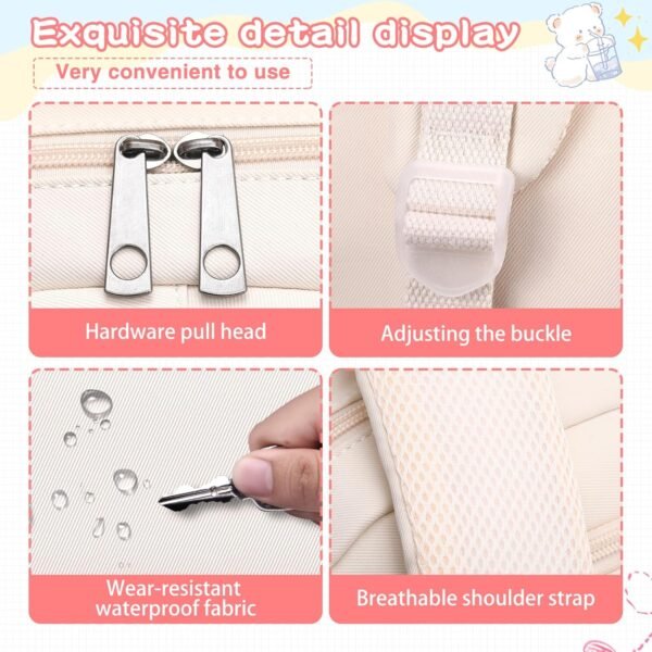 Cute Backpack for School Girls Kids Aesthetic School Bag Backpack for Women Travel Laptop Child Bookbags - Image 4