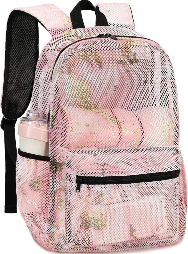 Bluboon Mesh Backpack for Girls Kids Semi-Transparent School Bookbag See Through Beach Bag Daypack