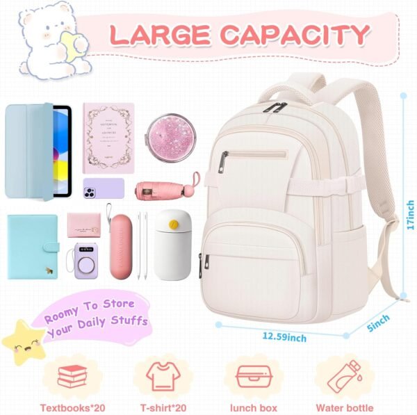Cute Backpack for School Girls Kids Aesthetic School Bag Backpack for Women Travel Laptop Child Bookbags - Image 2
