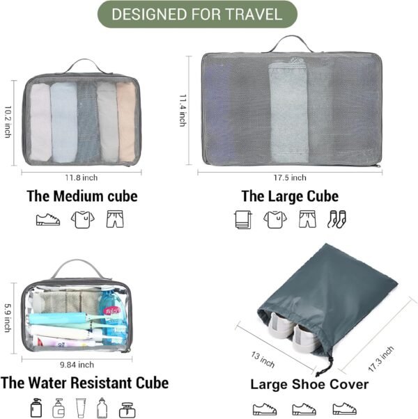 MOLNIA 50L Expandable Travel Backpack for Men Women, Carry On Backpack Airline Approved, Suitcase Backpack with Packing Cubes, Water Resistant Luggage Backpack Daypack Weekender Bag, Black - Image 3