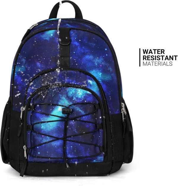 ZORFIN Backpack for School Travel: Bookbag for Girls Boys - Laptop Backpack with Multiple Compartments - Cyberspace Galaxy - Image 8