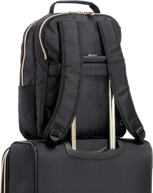 Kenneth Cole REACTION Women's Chelsea Chevron 15" Laptop and Tablet Backpack, Black - Image 6