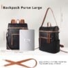 MEEJUNE Large Leather Backpack for Women Backpack Purse with Luggage Strap Crossdody Bag Travel Fashion Backpack Designer Ladies Shoulder bag with Adjustable Strap - Image 3