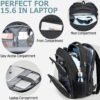 BIKROD Backpack for Men and Women, School Backpacks for Teen Boys Water Resistant TSA Travel Backpack with USB Charging Port, Business Anti Theft Sturdy Computer Bag Gifts Fits 15.6 Inch Laptop,Black - Image 2