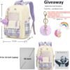 AO ALI VICTORY Girls Backpack 15.6 Inch Laptop School Bag Cute Kids Elementary College Backpacks Large Bookbags for Teen Girl Women Students Anti Theft Travel Daypack - Beige - Image 6