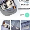 Laptop Backpack For Women Travel Backpack Carry On Backpack For Airplanes College Backpacks For Women Men Causal Daypack Backpacks Waterproof Aesthetic Gym Work Travelling Backpack Grey - Image 6
