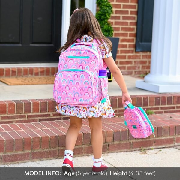mibasies Girls Backpack for Elementary School, Backpack for Girls 5-8, Lightweight Kids Backpacks for Girls（Rainbow） - Image 2